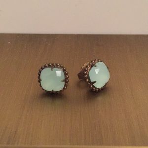 Anthropologie green glass studs